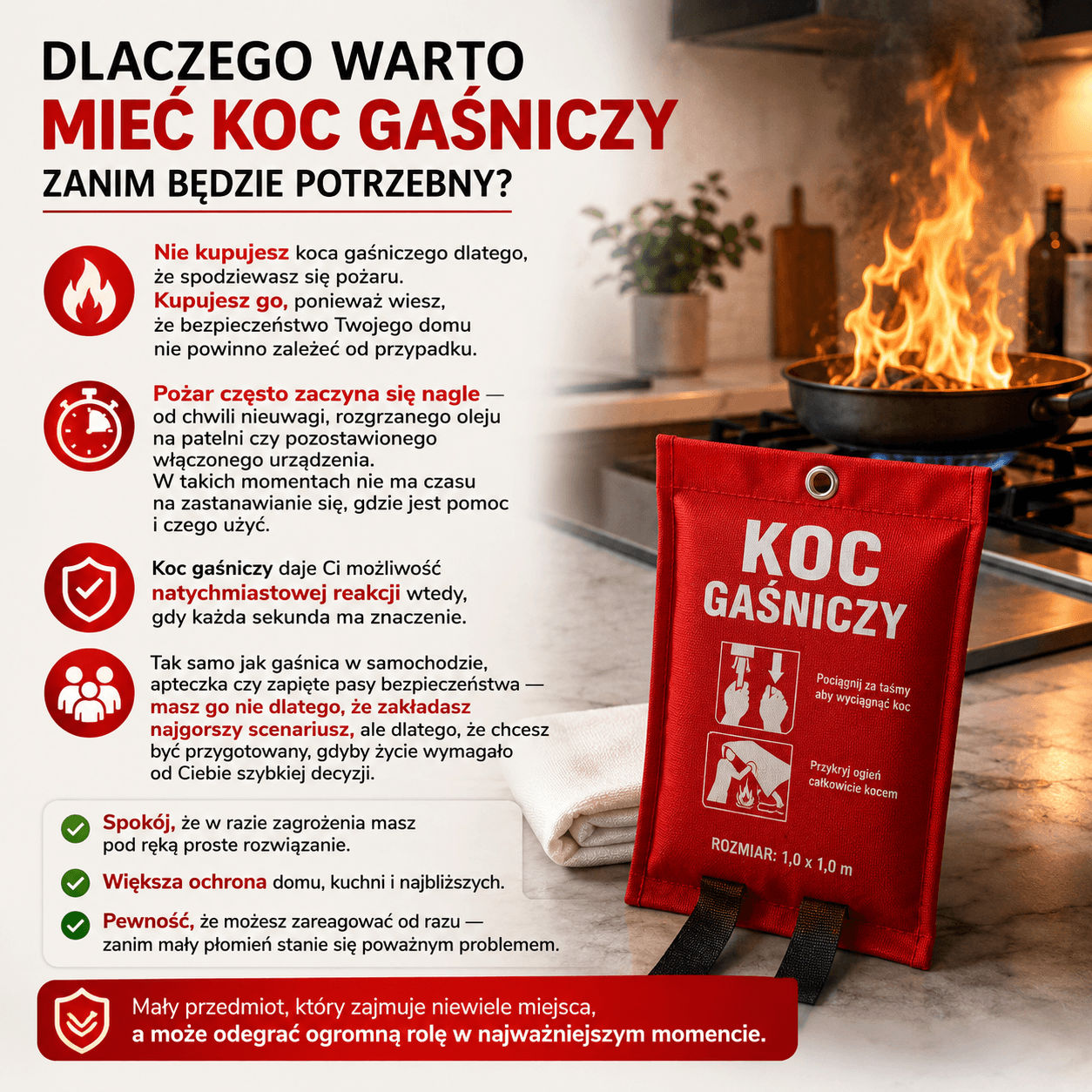 Dlaczego warto mieć koc gaśniczy zanim będzie potrzebny?