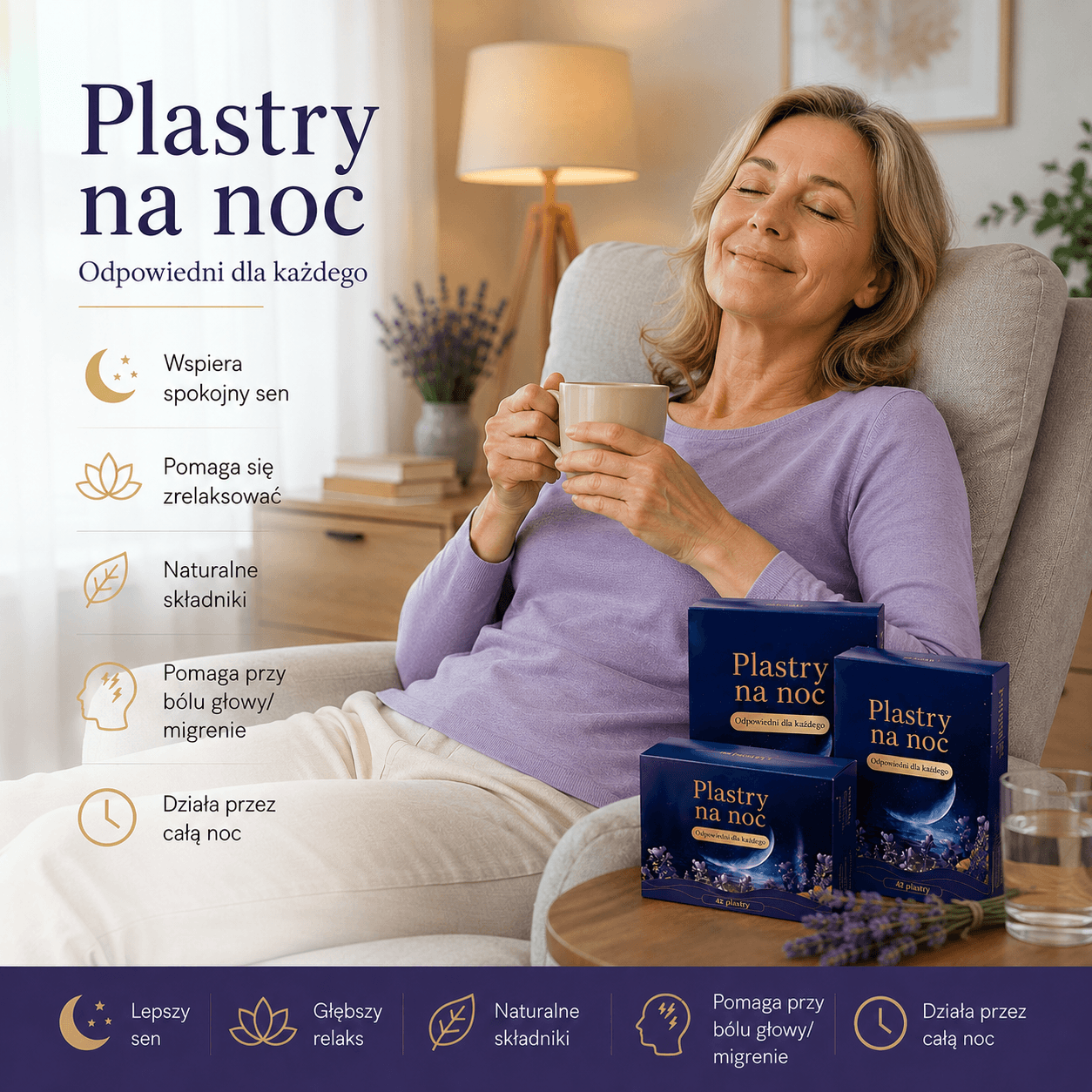 Plastry na noc - spokojniejszy wieczór, lepszy sen każdej nocy