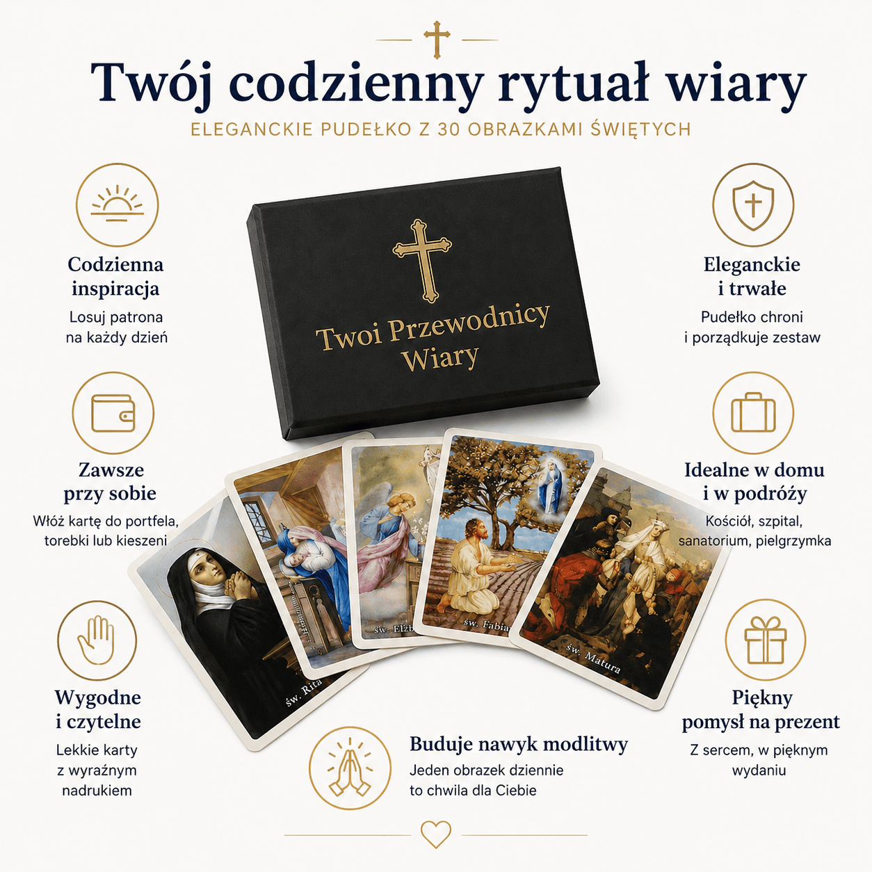 Modlitewnik w etui – Komplet 30 kart z wizerunkami Świętych
