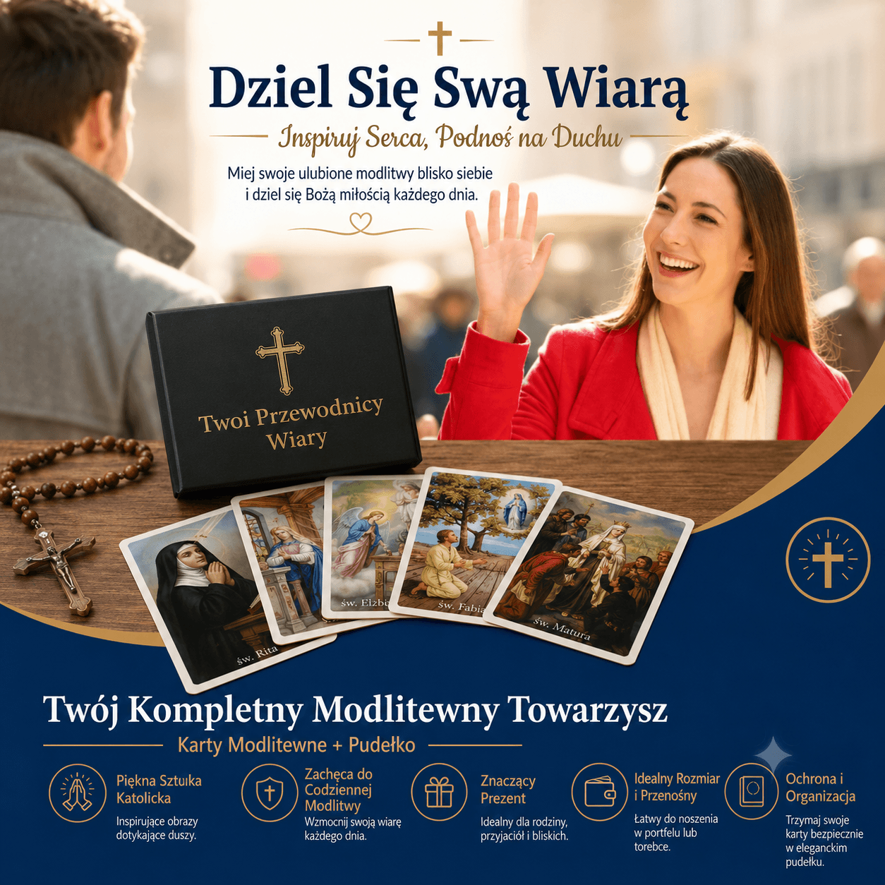 Modlitewnik w etui – Komplet 30 kart z wizerunkami Świętych